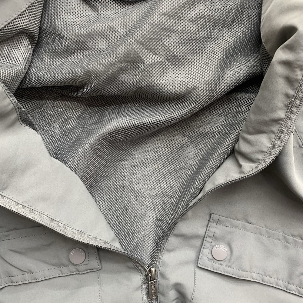 Born Fly Flight Style Windbreaker Full Zip Nylon Jacket Gray Big Kids M - Picture 10 of 11